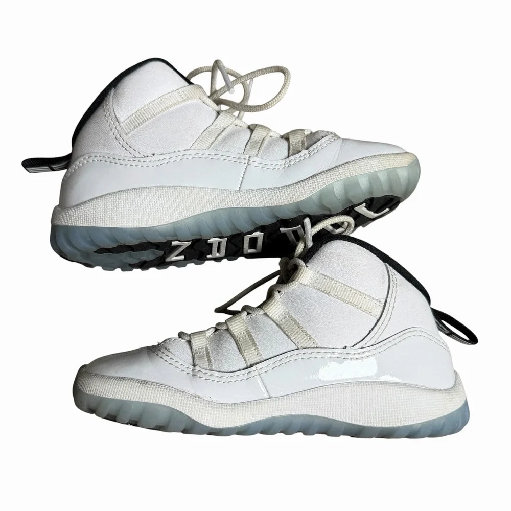 Jordan 11 Retro Shoes Toddler Size 10C White Legend Blue Sneakers 378040-104